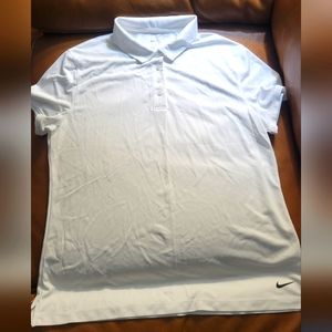 Nike Dri Fit White Golf Polo Size Large